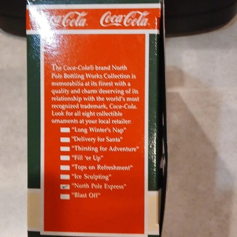 Coca Cola North Pole Express Santa Blimp Balloon Christmas Ornament 1992. NWB